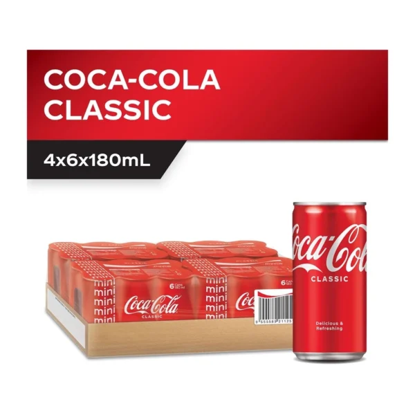 dde9d05bcd505c9325e409808223f774 Coca-Cola Classic 180ml Mini Cans (24s)
